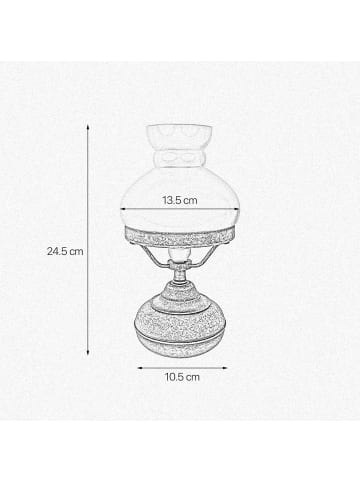 Licht-Erlebnisse Tischlampe Ø 13.5 x (H)24.5 cm in Bronze Antik matt CremeBronze Antik matt Creme