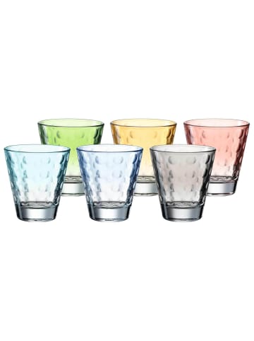 LEONARDO 6er Set Trinkgläser Optic 215 ml in bunt