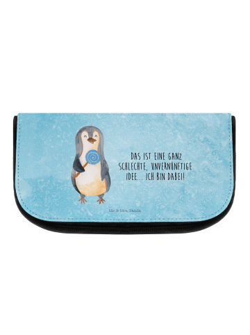 Mr. & Mrs. Panda Kosmetiktasche Pinguin Lolli mit Spruch in Eisblau