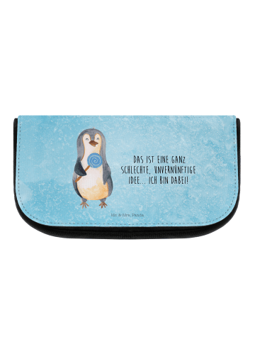 Mr. & Mrs. Panda Make-up-Tasche Pinguin Lolli mit Spruch in Eisblau