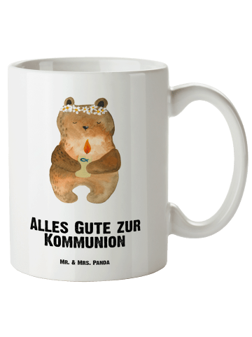 Mr. & Mrs. Panda Kaffeetasse Bär Kommunion mit Spruch in Weiß