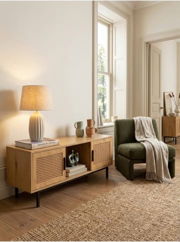 KADIMA DESIGN Lowboard Eiche-Dekor mit Wiener Geflecht 120x45,5x40 cm TV-Kommode
