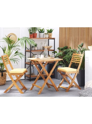 Beliani 5-tlg Bistro Set FIJI in Braun/Weiß/Gelb