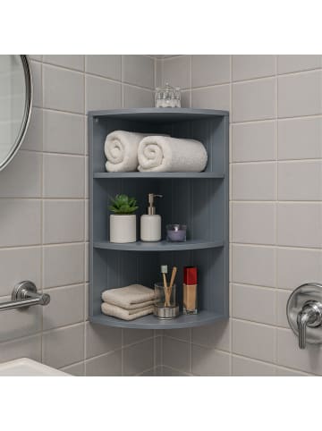 relaxdays Eckregal in Grau - (B)35 x (H)62 x (T) 25 cm