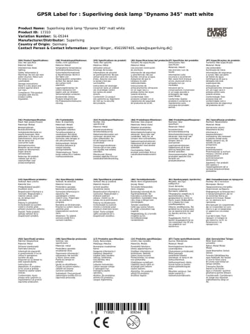Superliving Schreibtischlampe "Dynamo 345" matt