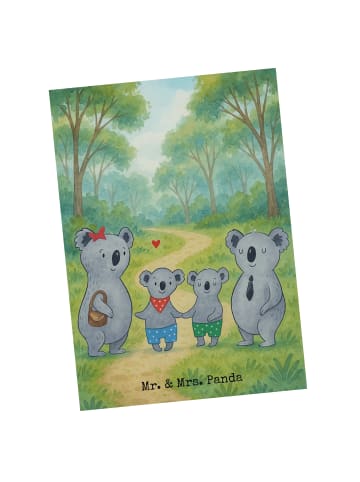 Mr. & Mrs. Panda Grußkarte Koala Familie zwei Design ohne Spruch in Weiß