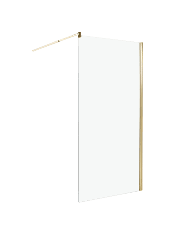 Beliani Duschwand AHAUS in Transparent/Gold - (W) 100 x (H) 190 x (L) 100 cm