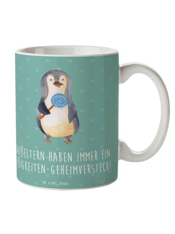 Mr. & Mrs. Panda Kaffeetasse Großeltern Süßigkeiten mit Spruch in Meeresbrise