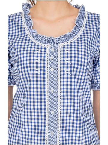 OS-Trachten Trachtenbluse 451021-2602 in mittelblau