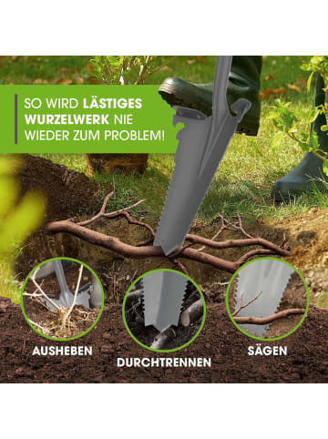 EASYmaxx Spaten- & Wurzelsäge 114cm grau/rot  grau