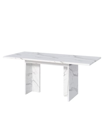 ABRIHOME Ausziehbarer Esstisch Für 6-8 Personen in Weiß, 140-180 x 80 cm