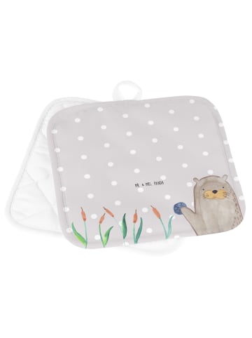 Mr. & Mrs. Panda Topflappen Otter Stein ohne Spruch in Grau Pastell