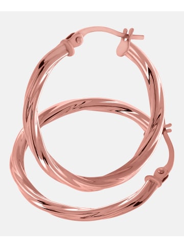 Diamant L'éternel Creolen aus 375 Roségold gedreht in Roségold