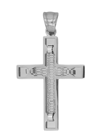 Adeliás Unisex Anhänger – Kreuz Kreuzanhänger aus Edelstahl in silber