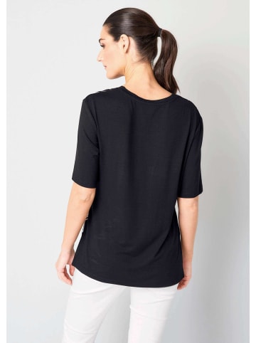 Alba Moda Modernes Druckshirt mit floralem Print in schwarz