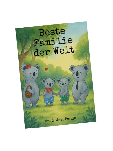 Mr. & Mrs. Panda Grußkarte Koala Familie zwei Design mit Spruch in Weiß