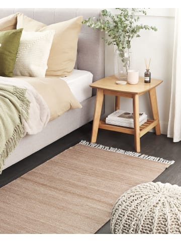 Beliani Geflochtener Teppich MALHIA in Beige - (W) 80 x (H) 0.5 x (L) 150 cm