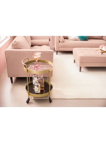 home24 Servierwagen GLENDING in Eiche Dunkel Dekor / Gold