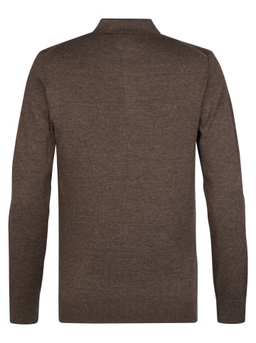 Petrol Industries Langarm-Strickpolo-Shirt ironbridge in Braun