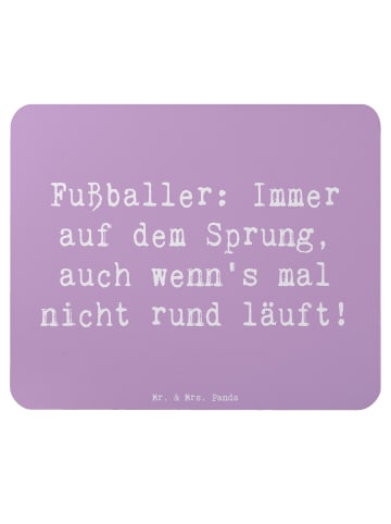 Mr. & Mrs. Panda Mousepad Klein Spruch Fußballer Sprung mit Spruch in Lavendeltraum