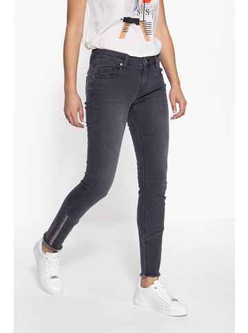 ATT Jeans ATT Jeans ATT JEANS Slim Fit Jeans mit offenen Saumkanten und Paillettendetails Leoni in grau