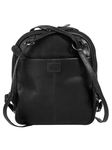 Cluty Rucksack echt Leder in schwarz