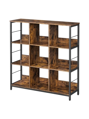 VASAGLE Bücherregal Barnet in Braun-Schwarz - (B)30 x (H)103.1 x (T)100 cm