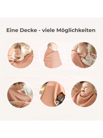 nordic coast company Musselindecke, Puckdecke, Einschlagdecke, Babydecke Musselin, atmungsaktiv