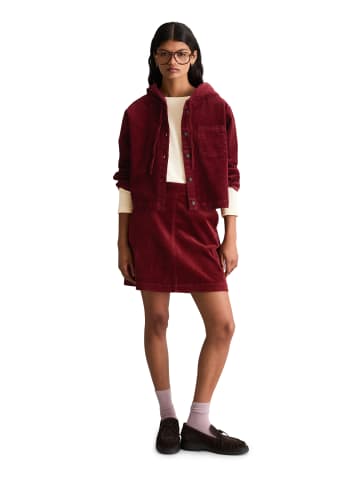 Marc O'Polo DENIM Kapuzen-Cordbluse relaxed in Deep Burgundy