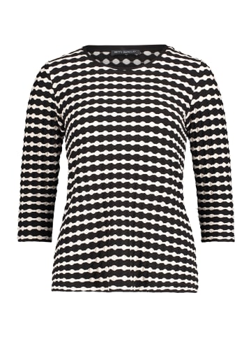 Betty Barclay Basic Shirt mit Rundhalsausschnitt in Schwarz/Weiß
