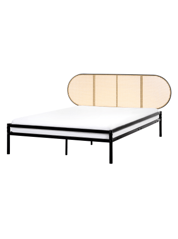 Beliani 2-tlg Doppelbett BOULIN in Schwarz/Braun