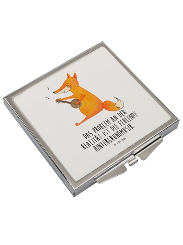 Mr. & Mrs. Panda Frauen Spiegel Fuchs Gitarre mit Spruch in Weiß