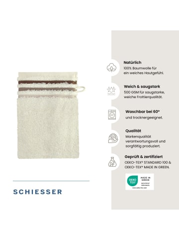 Schiesser Frottier-5er-Set: Waschhandschuhe Skyline Color in Creme