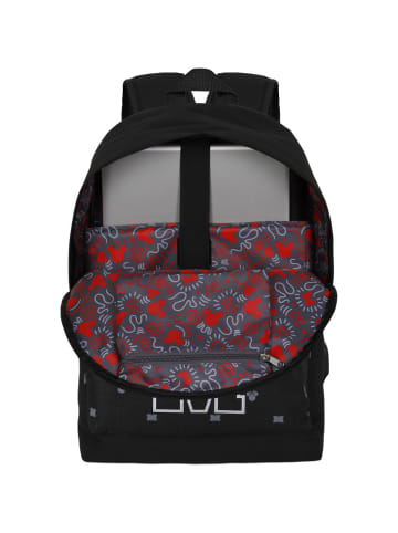Disney Rucksack Minnie Mouse Symbol-Silver HS in schwarz
