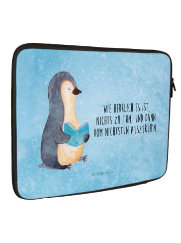 Mr. & Mrs. Panda Notebook Tasche Pinguin Buch mit Spruch in Eisblau
