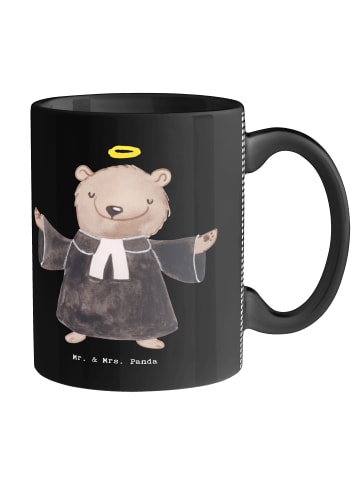 Mr. & Mrs. Panda Kaffeebecher Pastor Herz ohne Spruch in Schwarz