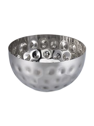 relaxdays 4 x Servierschüssel in Silber - (H)10,5 x Ø 20 cm