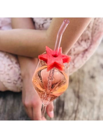 LA VAGUE SMOOTHIE Wiederverwendbares Glastrinkhalm-Set in transparent