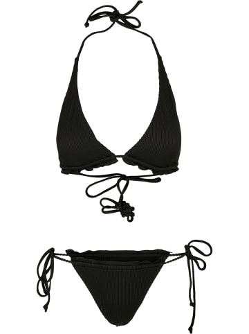Urban Classics Urban Classics Damen Ladies Rib Babylock Triangle Bikini in black