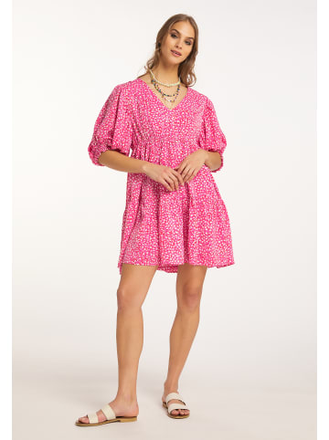 IZIA Damen Sommerkleid in Pink Weiss