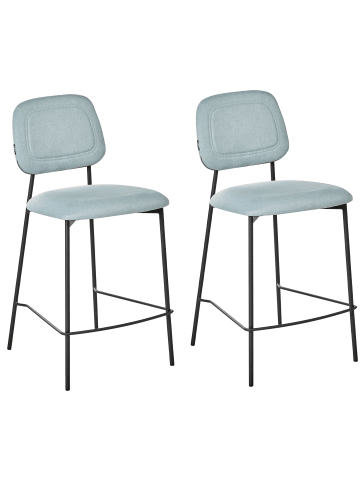 Beliani 2er-Set Barhocker DUETTE in Blau/Schwarz