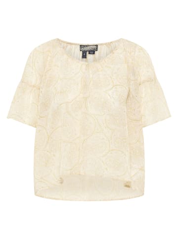 DreiMaster Damen Blusenshirt in Wollweiss Mehrfarbig