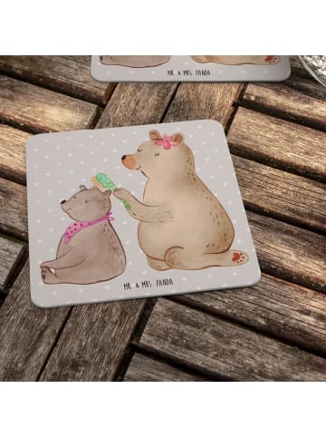 Mr. & Mrs. Panda Tassenuntersetzer Bär Kind ohne Spruch in Grau Pastell