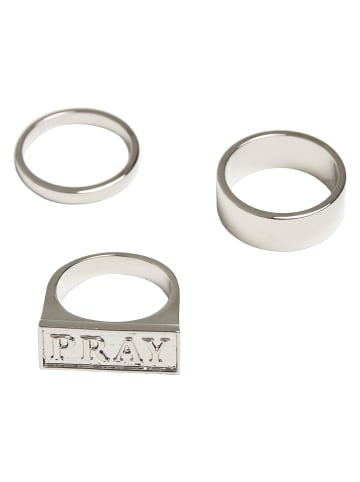 Mister Tee Mister Tee Unisex Pray Ring Set in silver