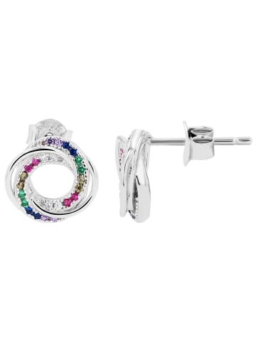 Adeliás Damen Ohrringe – Ohrstecker aus 925 Silber mit Zirkonia in silber
