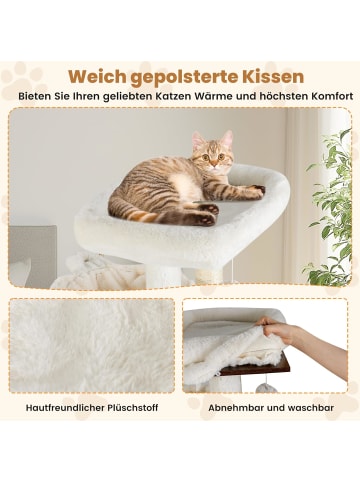 COSTWAY Kratzbaum mit Katzenklo Schrank in Braun