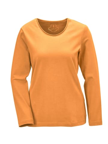 GOLDNER Kurzgröße:  Shirt T-Shirt mit Rundhals in safran