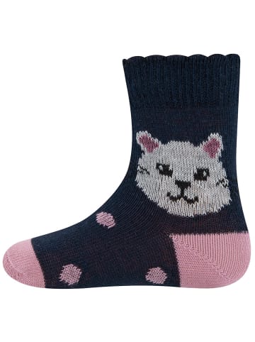 ewers 2er-Set Socken 2er Pack Katze in navy/altrosa