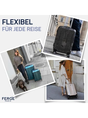 FERGÉ Koffer Hartschale Koffer XL groß CANNES TSA-Schoß in silber