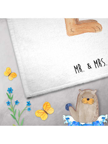 Mr. & Mrs. Panda Handtuch Igel Wein ohne Spruch in Weiß